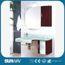 Modern Glass Basin with PVC Side Cabinet Tempered Glass Bathroom Basin